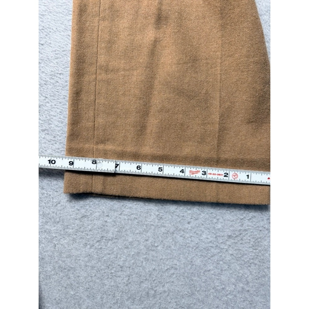 Camel Brown High Waisted Wide Leg Trouser Pants Pleated Front Professional Brown - Picture 3 of 9